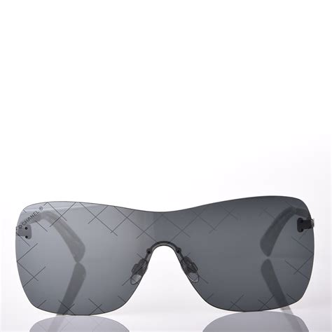 chanel shield 4215 sunglasses|CHANEL Shield Runway Sunglasses 4215 Silver Blue Mirror .